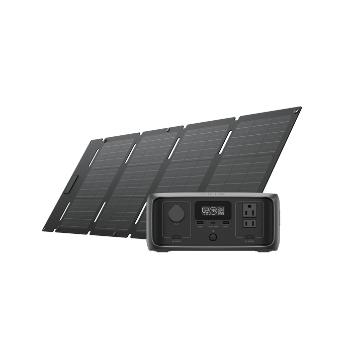 RIVER 3 + 45W Solar Panel - detail view