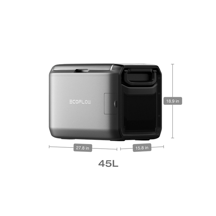 GLACIER Classic Portable Fridge Freezer + 500W Alternator Charger - detail view