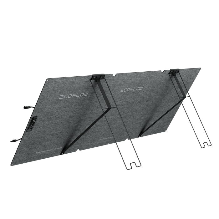 160W Portable Solar Panel 2-Pack - in use