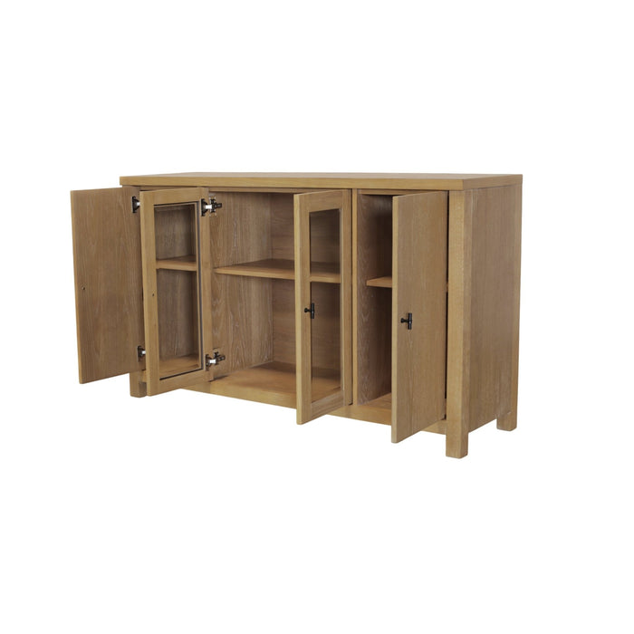 Alpine Furniture Cleo Eleanor Glass & Wood Sideboard