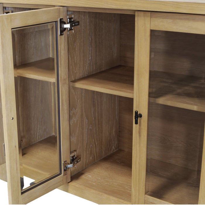 Alpine Furniture Cleo Eleanor Glass & Wood Sideboard