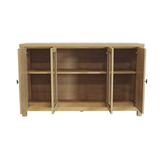 Alpine Furniture Cleo Eleanor Glass & Wood Sideboard