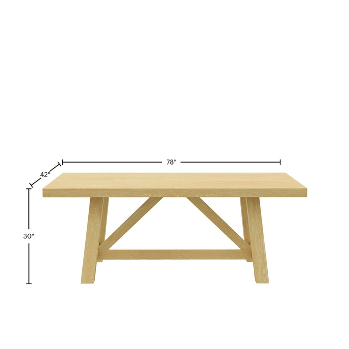 Alpine Furniture Cleo Eleanor Trestle Dining Table, Natural