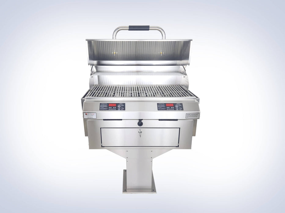 Ruby 32″ Dual Pedestal-Base Outdoor Electric Grill - angle view