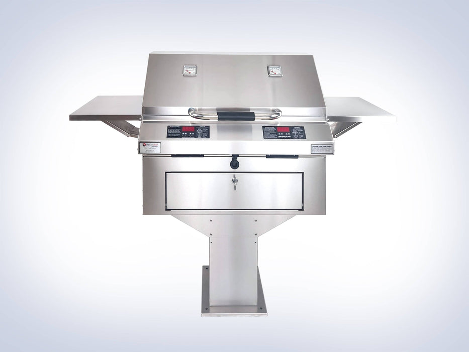 Ruby 32″ Dual Pedestal-Base Outdoor Electric Grill - side view