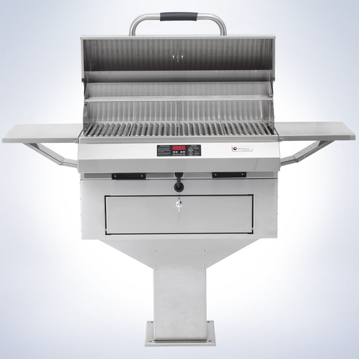 Ruby 32″ Pedestal-Base Outdoor Electric Grill - angle view