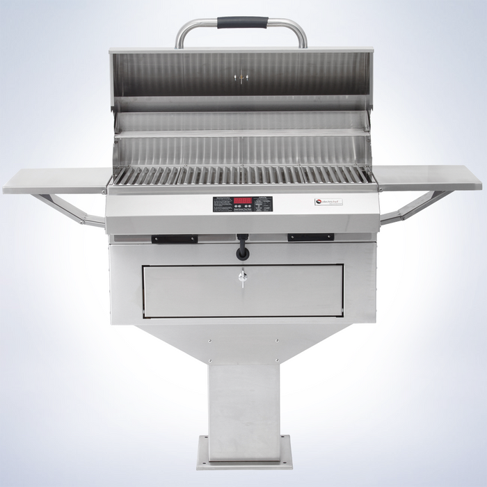 Ruby 32″ Pedestal-Base Outdoor Electric Grill - angle view