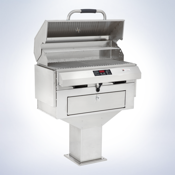 Ruby 32″ Pedestal-Base Outdoor Electric Grill - side view