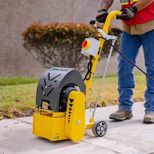 Tomahawk Power Electric 8” Concrete Scarifier Planer Grinder for Sidewalk Trip Hazard Repair, Traffic Line... - Side View