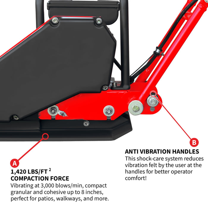 Tomahawk Power 2 HP Electric Vibratory Plate Compactor Tamper for Gravel Soil Compaction - Product Image 6