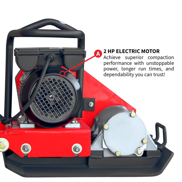 Tomahawk Power 2 HP Electric Vibratory Plate Compactor Tamper for Gravel Soil Compaction - Product Image 5