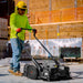 30" Battery Powered Push Sweeper with Triple Power Brooms Electric Drive and Dust Suppression Sprayer - feature highlight