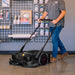 30" Battery Powered Push Sweeper with Triple Power Brooms Electric Drive and Dust Suppression Sprayer - interior view
