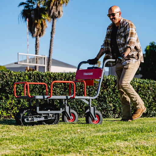 Tomahawk Electric Track Cart 330 lbs Load Capacity Battery Powered Utility Cart with Rubber Tread - Side View