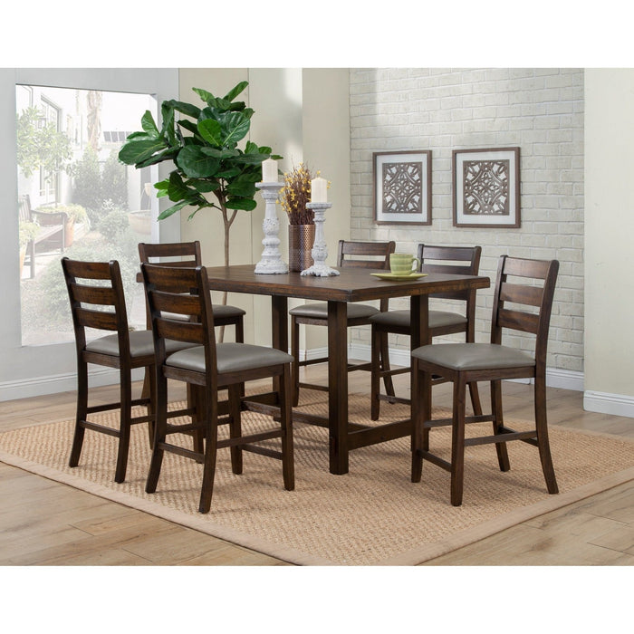 Alpine Furniture Emery Pub Height Dining Table, Walnut