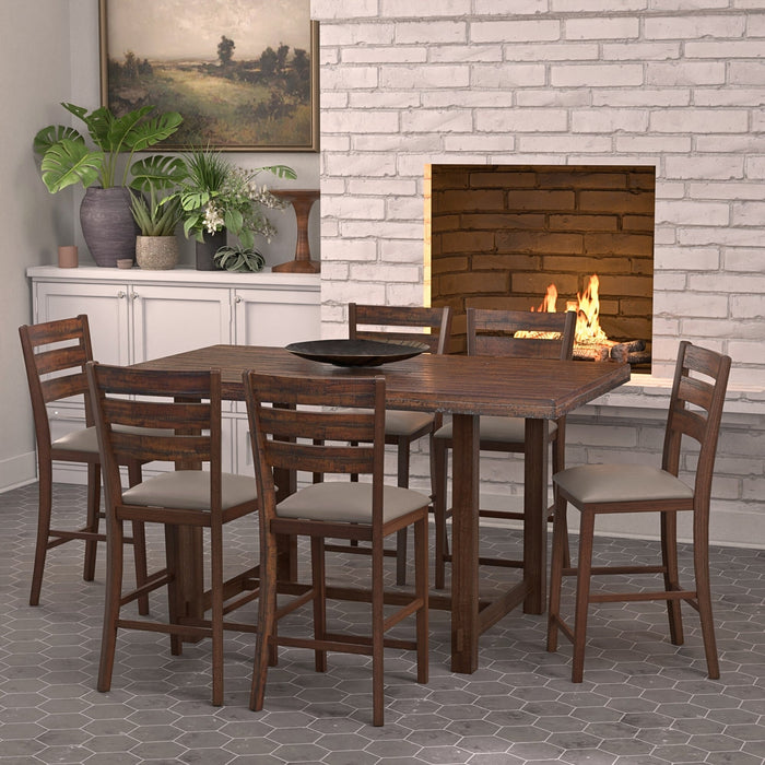 Alpine Furniture Emery Pub Height Dining Table, Walnut