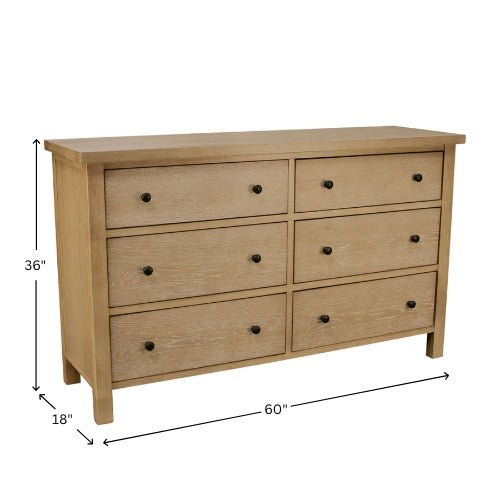 Alpine Furniture Cleo Emilia Six Drawer Dresser