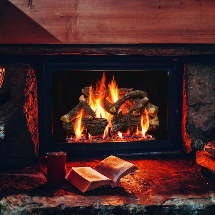 Grand Canyon See-Through Arizona Weathered Oak Charred Vented Gas Log Set