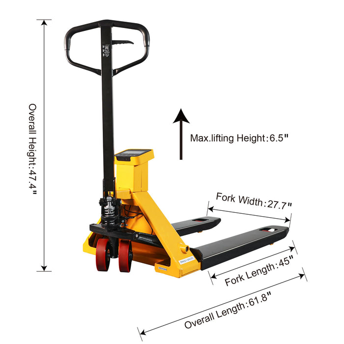 Xilin BFC25 scale pallet jack load backrest detail