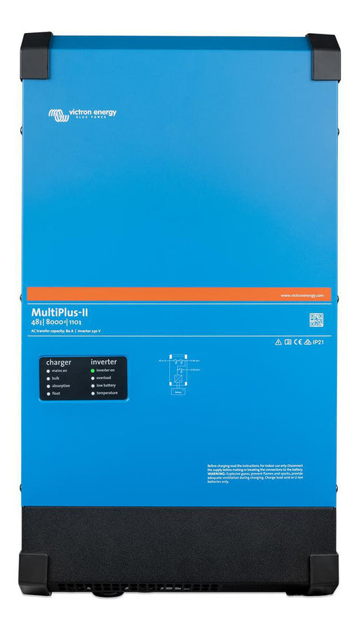 Victron MultiPlus-II 48/8000 - 48v Input - 8000VA Output 230V - 110A Charger - Transfer Switch - Front view Victron MultiPlus 48/8000 with 48v Input and 8000VA Output with 110A charger