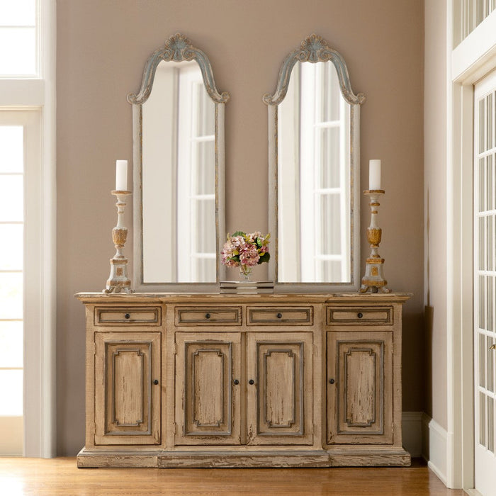Park Hill Collection Vestibule Full-Length Carved Wood Mirror - Elegant Rustic Design for Glamorous Home Décor
