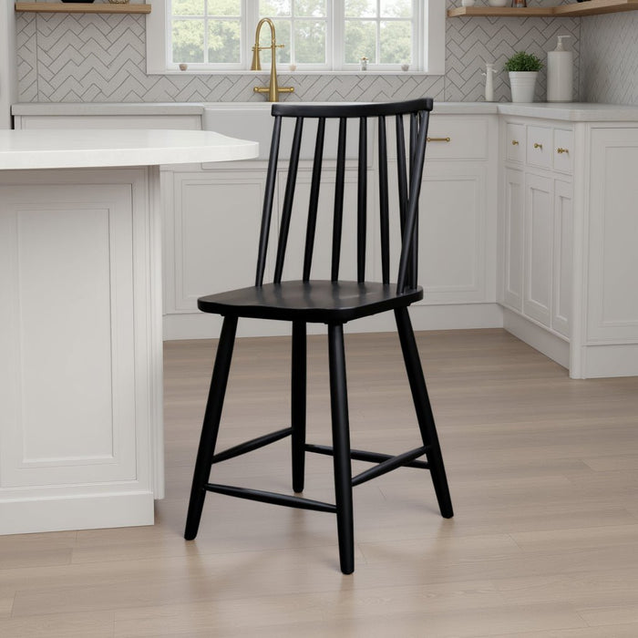 Alpine Furniture Cleo Felix Windsor Counter Height Barstool, Set of 2