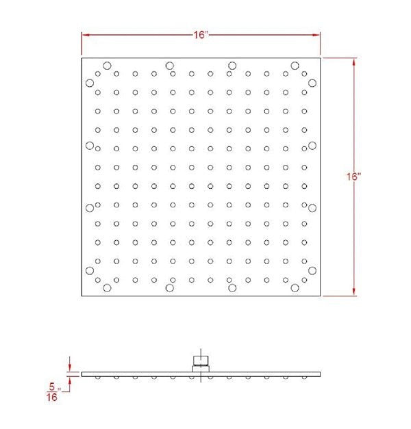 Cascada Showers Fiji 16" Ceiling Mount Luxury Shower Set with 6 Massage Jets Spray (Chrome) - View 12