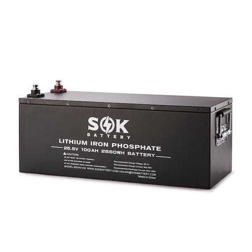 SOK SK24V100 24V 100Ah LiFePO4 lithium battery - front view