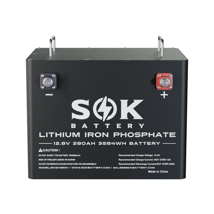SOK SK12V280H 12V 280Ah LiFePO4 battery - angle view