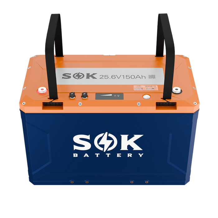 SOK SK24V150PH 24V 150Ah LiFePO4 battery - terminals + ports detail
