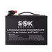 SOK SK12V100H 12V 100Ah LiFePO4 battery - terminals + ports detail
