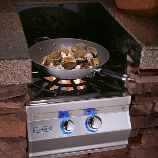 Fire Magic Aurora Built-In Propane Gas Power Side Burner with Porcelain Coated Cast Iron Grid (19-7B2P-0) Fire Magic