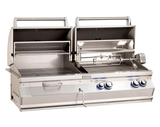 Fire Magic Aurora Gas & Charcoal Combo Built-In Grill with Analog Thermometers (A830i) Fire Magic