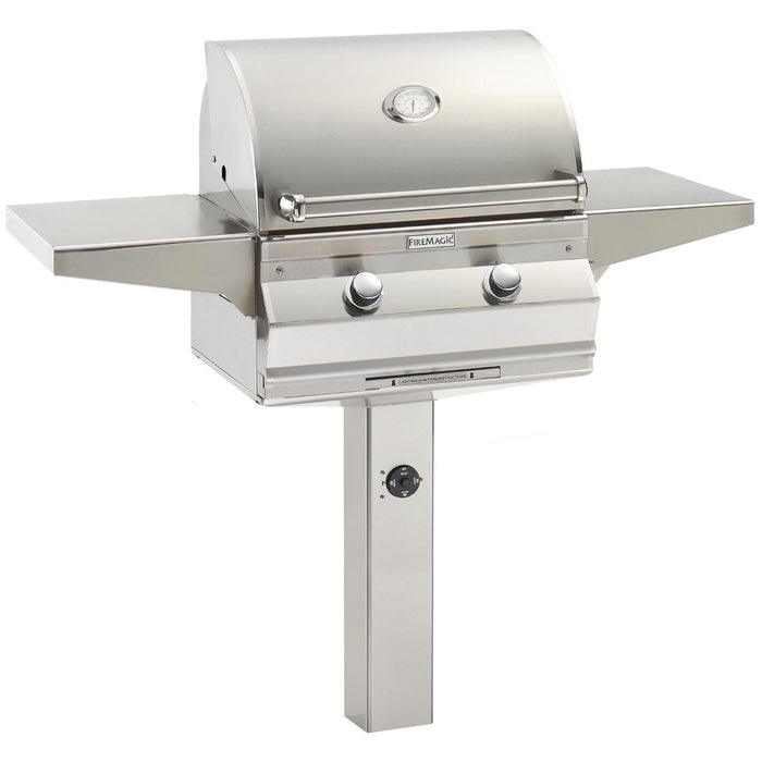 Firemagic Grills Fire Magic Choice C430S 24-Inch Gas Grill With Analog Thermometer On In-Ground Post - C430S-RT1-G6