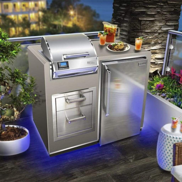Fire Magic Electric Grill Island Bundle with Refrigerator and Double Drawers (ID251-R-44SM) Fire Magic