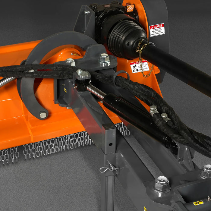 72" Heavy Duty Offset Ditch Bank Flail Mower Italy CMR Gearbox,  90° Tilt,  70-100 HP Tractor,  3-Point Hitch,  PTO Driven,  VAM72