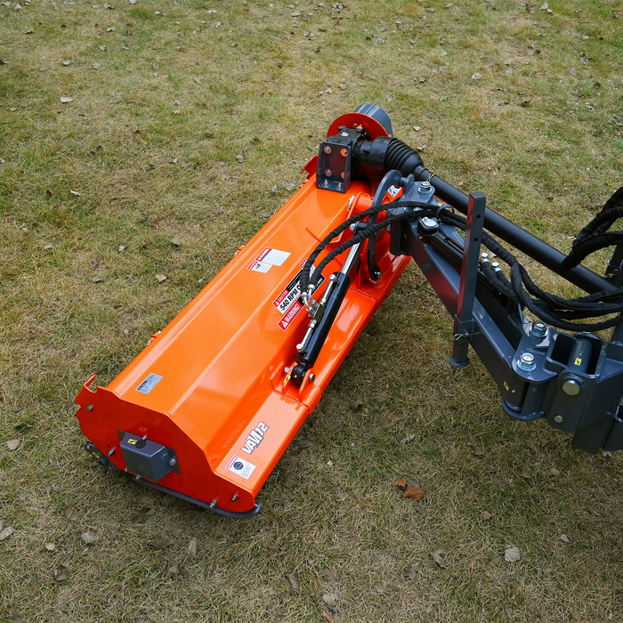 72" Heavy Duty Offset Ditch Bank Flail Mower Italy CMR Gearbox,  90° Tilt,  70-100 HP Tractor,  3-Point Hitch,  PTO Driven,  VAM72