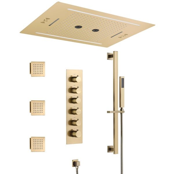 Florence 23"x31" Brushed Gold Music LED Shower System By Cascada Showers - View 10
