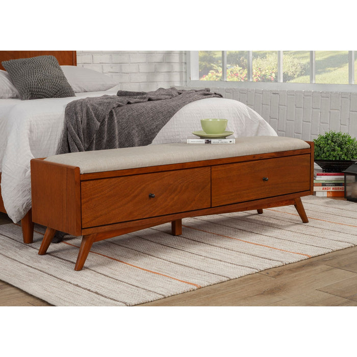 Alpine Furniture Flynn Bench, Chestnut
