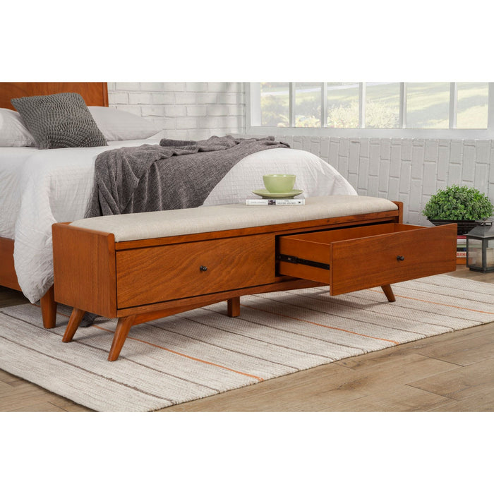 Alpine Furniture Flynn Bench, Chestnut