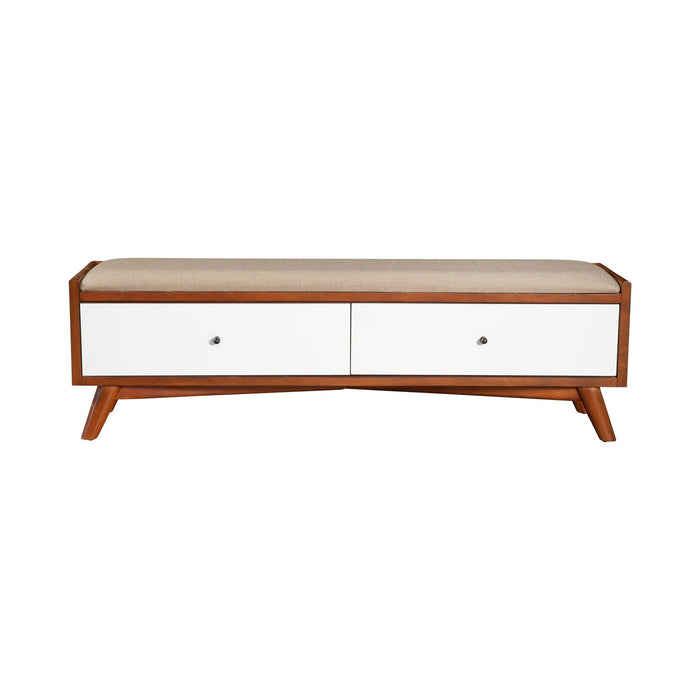 Alpine Furniture Flynn Bench, Chestnut/White