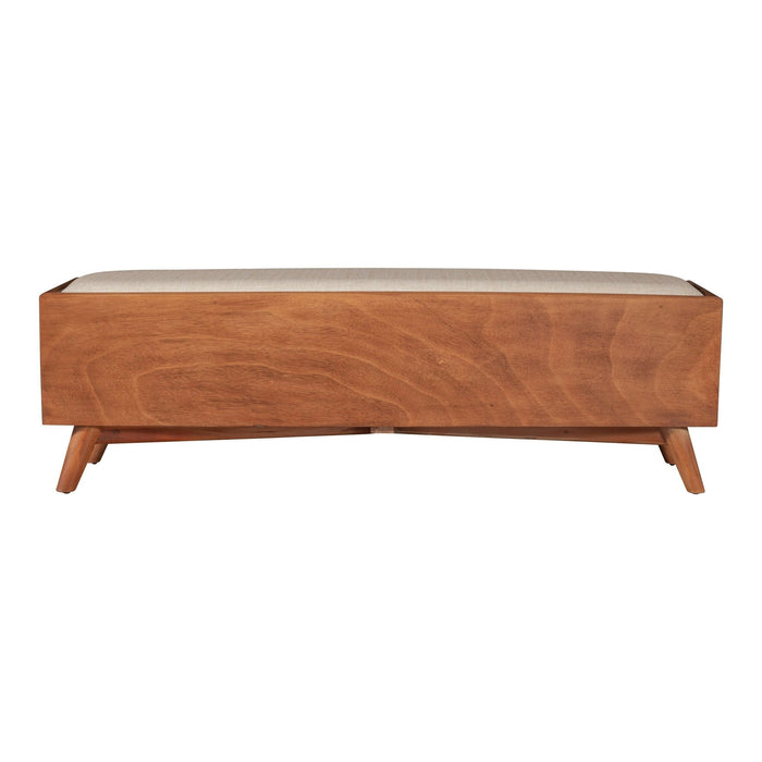 Alpine Furniture Flynn Bench, Chestnut/White