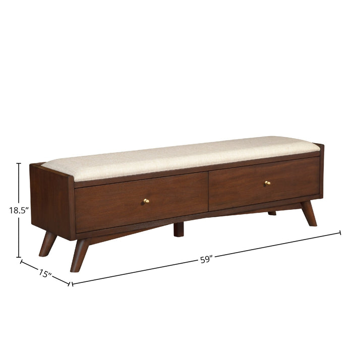 Alpine Furniture Flynn Bench, Walnut