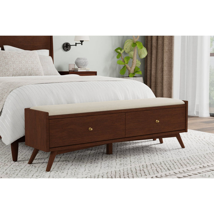 Alpine Furniture Flynn Bench, Walnut