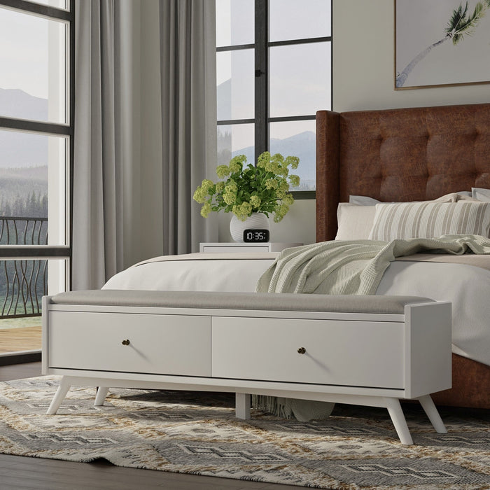 Alpine Furniture Flynn Bench, White