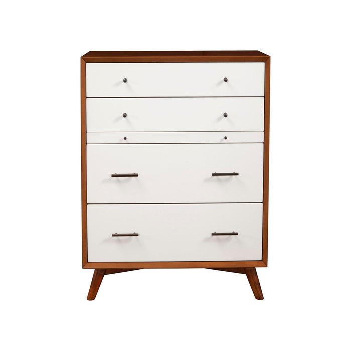 Alpine Furniture Flynn Chest, Chestnut/White