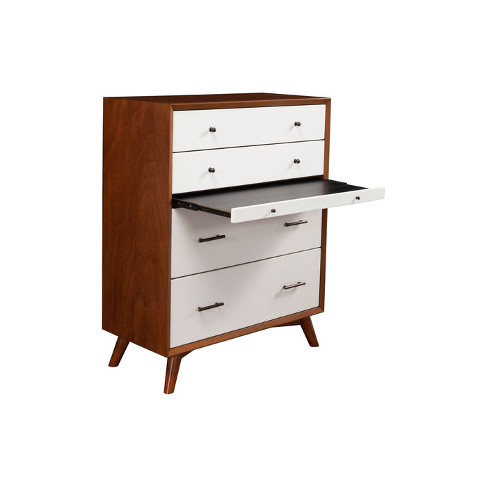 Alpine Furniture Flynn Chest, Chestnut/White