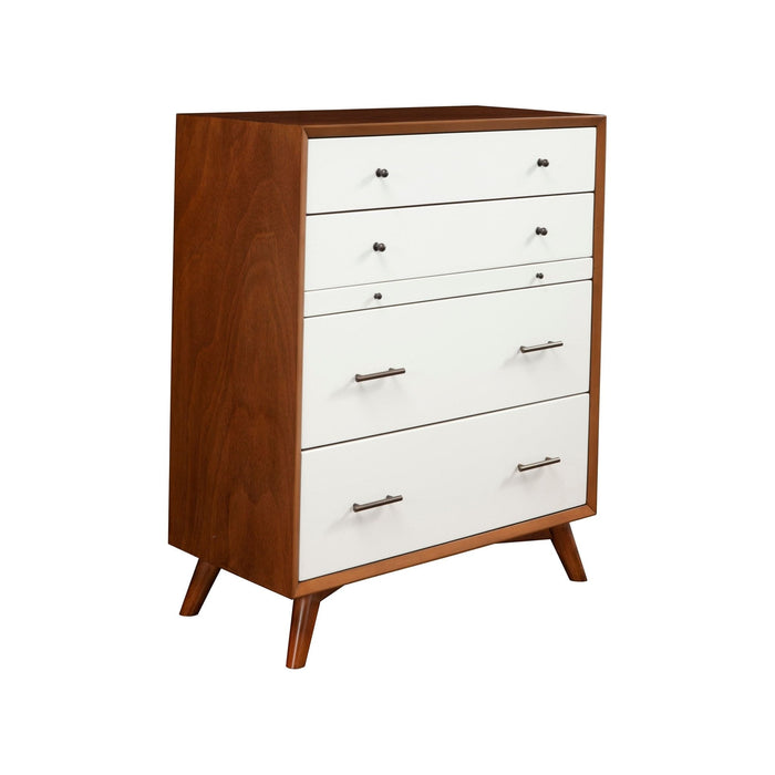 Alpine Furniture Flynn Chest, Chestnut/White
