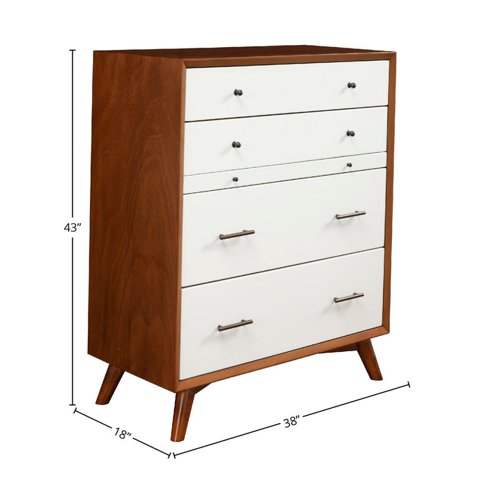 Alpine Furniture Flynn Chest, Chestnut/White