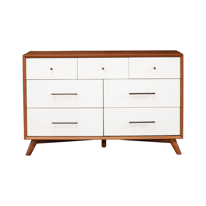 Alpine Furniture Flynn Dresser, Chestnut/White